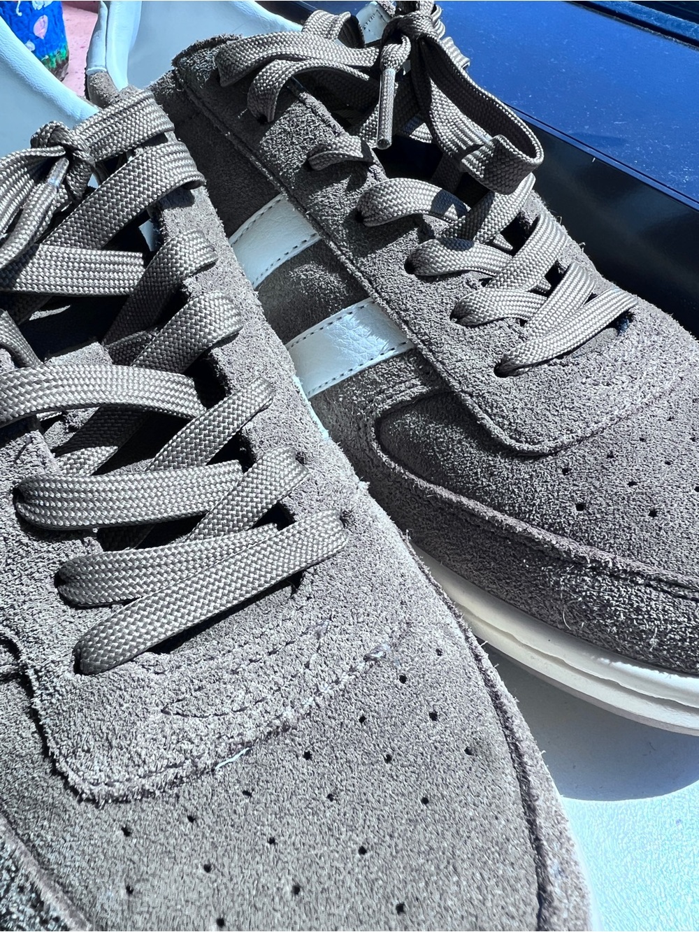 Gola Women's Gray Suede Sneakers with White Stripe